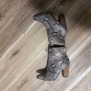 Women’s Snakeskin Print Ankle Boots
